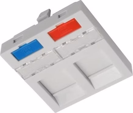 Solarix Modul French style 45 x 45mm pro 2 keystony přímý bílý SXF-M-2-45-WH-P