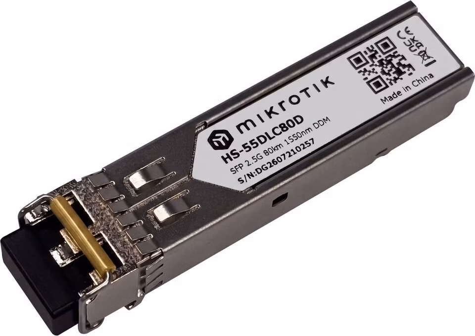 MikroTik HS-55DLC80D SFP optický modul, SM, 80km, 1/2.5G, 1550nm