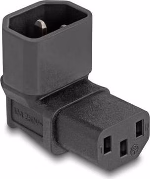 Delock Napájecí adaptér IEC 60320 – z C14 na C13, zástrčka / zásuvka, 2,5 A, 90°, pravoúhlý