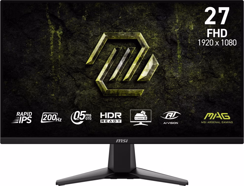 MSI Gaming MAG 275F E20/ 27"/ 1920x1080/ IPS/ 0,5ms/ 200Hz/ 300cd/m2/ 1000:1/ HDMI/ DP/ VESA/ černý