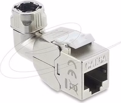 Delock Modul Keystone ze zásuvky RJ45 na LSA, Cat.6A, beznástrojový, 90°, pravoúhlý, stíněný