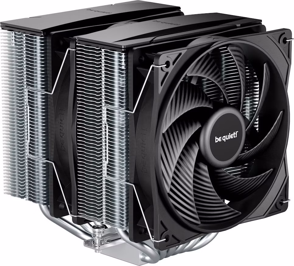 Be quiet! chladič CPU PURE ROCK PRO 3 / 2x120mm PWM fan / 6xheatpipe / stříbrný