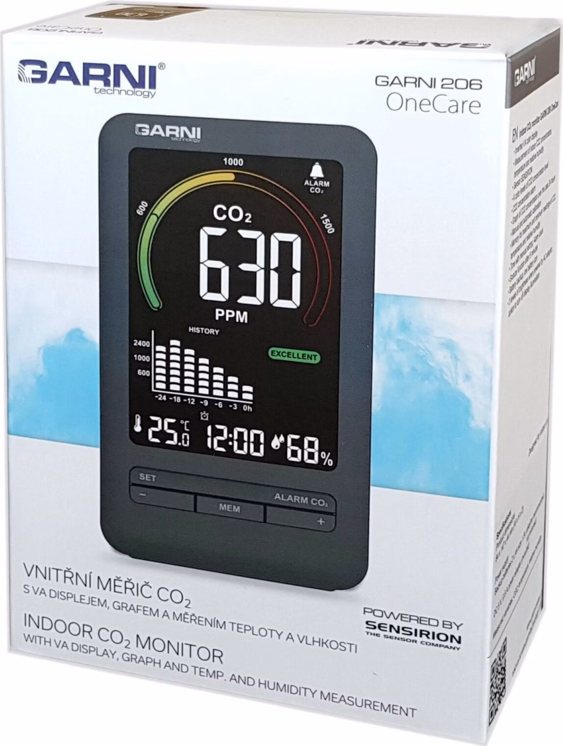 GARNI 206 OneCare - Měřič CO2 (kysličník uhličitý)