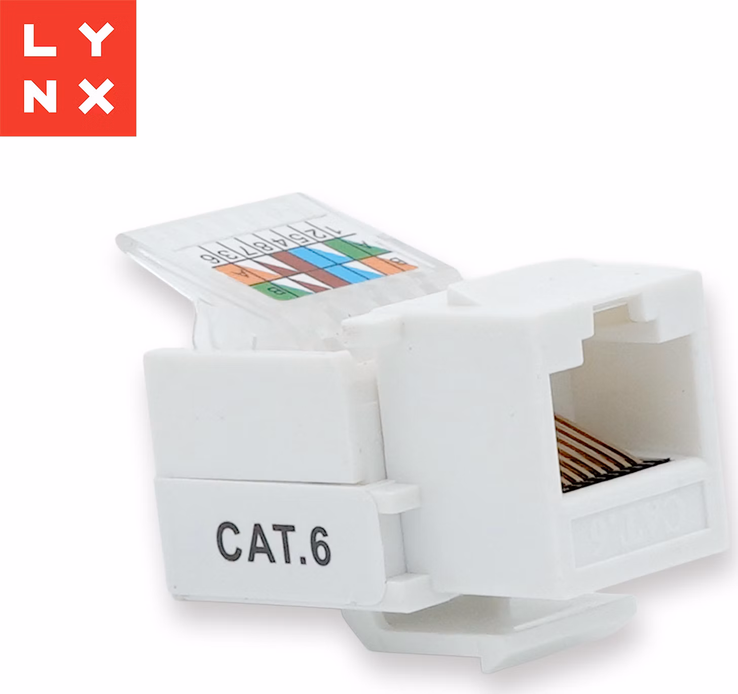 LYNX keystone UTP Cat6, samozařezávací, 90stp., bílý
