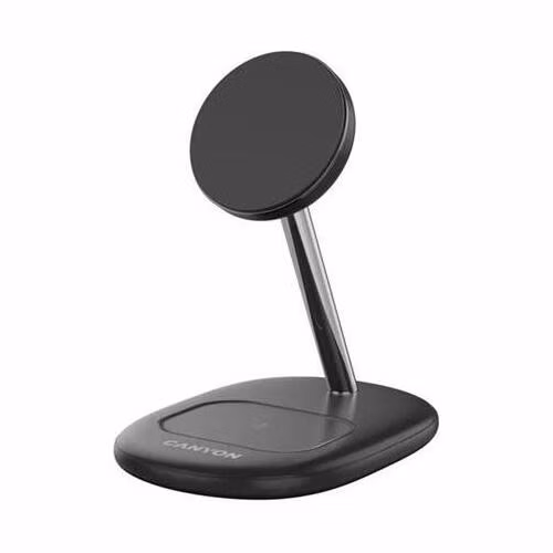 Canyon OnCharge 205, 2v1, bezdrôtová nab. stanica pre 2 zariadenia simultánne, s 30W nap. adap. a 1m USB-C káblom, čiern