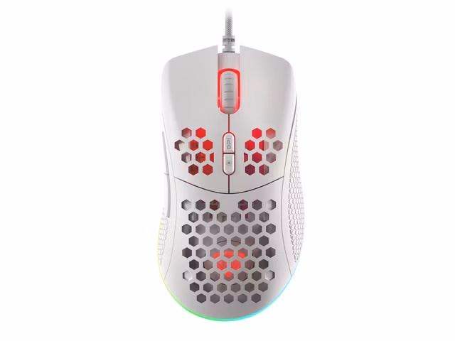 Genesis herná optická myš KRYPTON 555/Herná/Optická/8 000 DPI/Drôtová USB/Biela