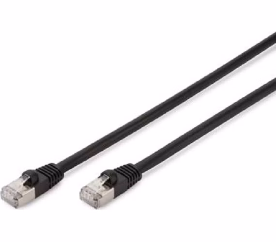 CAT 6 S-FTP outdoor patch cable, Cu, PE, AWG 27/7, length 10 m, black sheath color