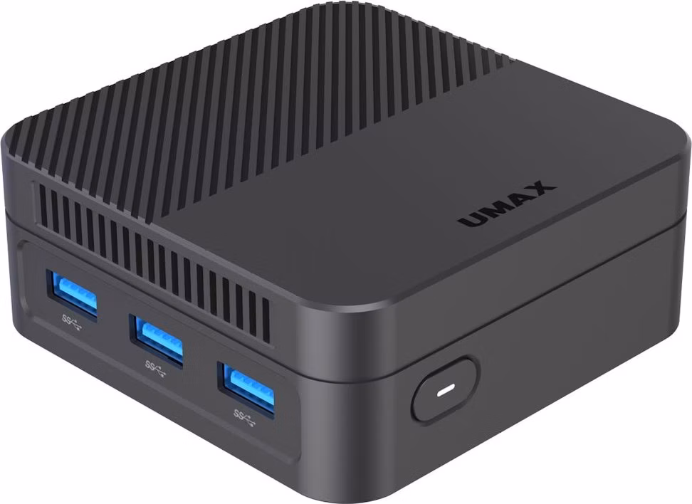 UMAX Mini PC U-Box N15 Plus/ N150/ 8GB/ 256GB SSD/ 2x HDMI/ DP/ 3x USB 3.0/ BT/ Wi-Fi/ 2x LAN/ W11 Pro