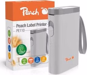 PEACH PE110 - tiskárna samolepících štítků, nabíjecí, bílá