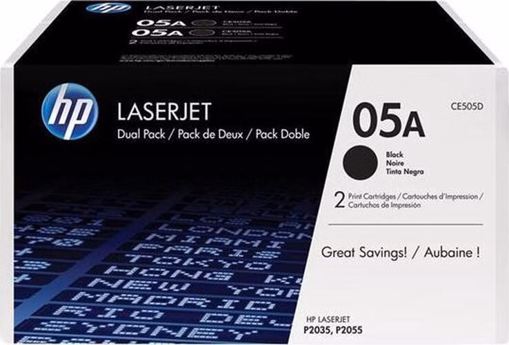 HP toner 05A/Black/2x2300 stran/2-pack