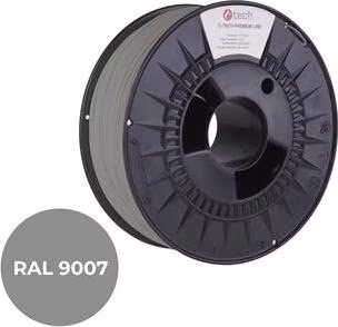 C-TECH tisková struna PREMIUM LINE ( filament ) , PLA, šedý hliník, RAL9007, 1,75mm, 1kg