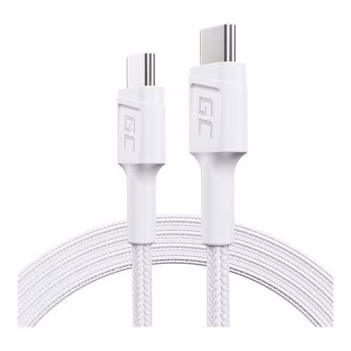 Green Cell PowerStream Cable White USB-C Type C 1,2m with fast charging Power Delivery 60W, Ultra Charge, Quick Charge 3