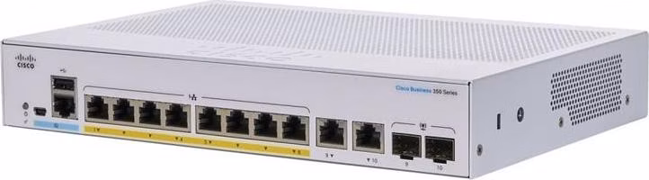 Cisco CBS350-8FP-2G-EU (8xGbE,2xGbE/SFP combo,8xPoE+,120W,fanless) - REFRESH