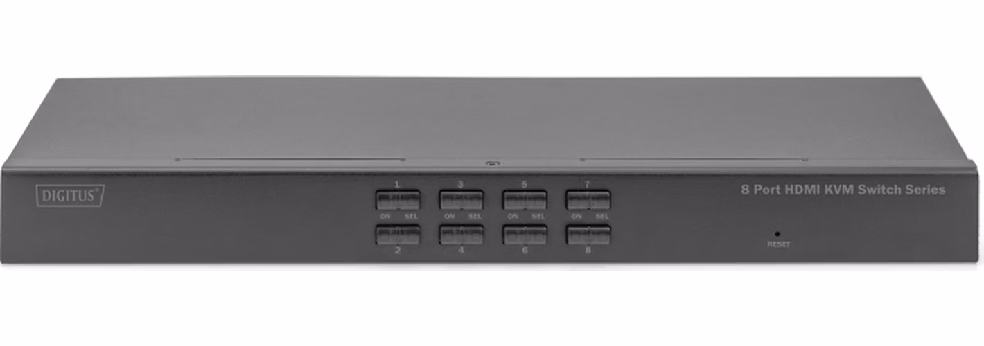 DIGITUS DS-12910 Přepínač HDMI KVM, 8 portů, jeden displej, 4K, HDMI