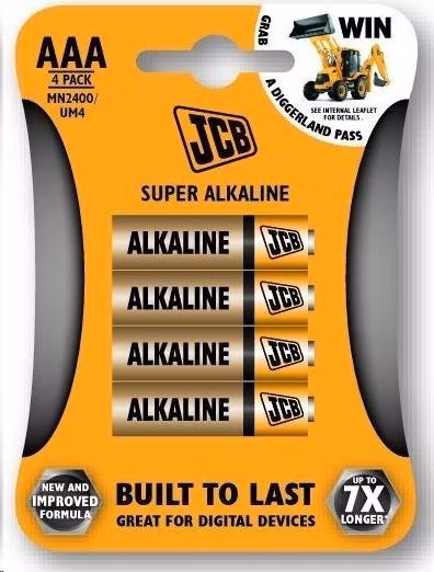 JCB SUPER alkalická baterie LR03, blistr 4 ks