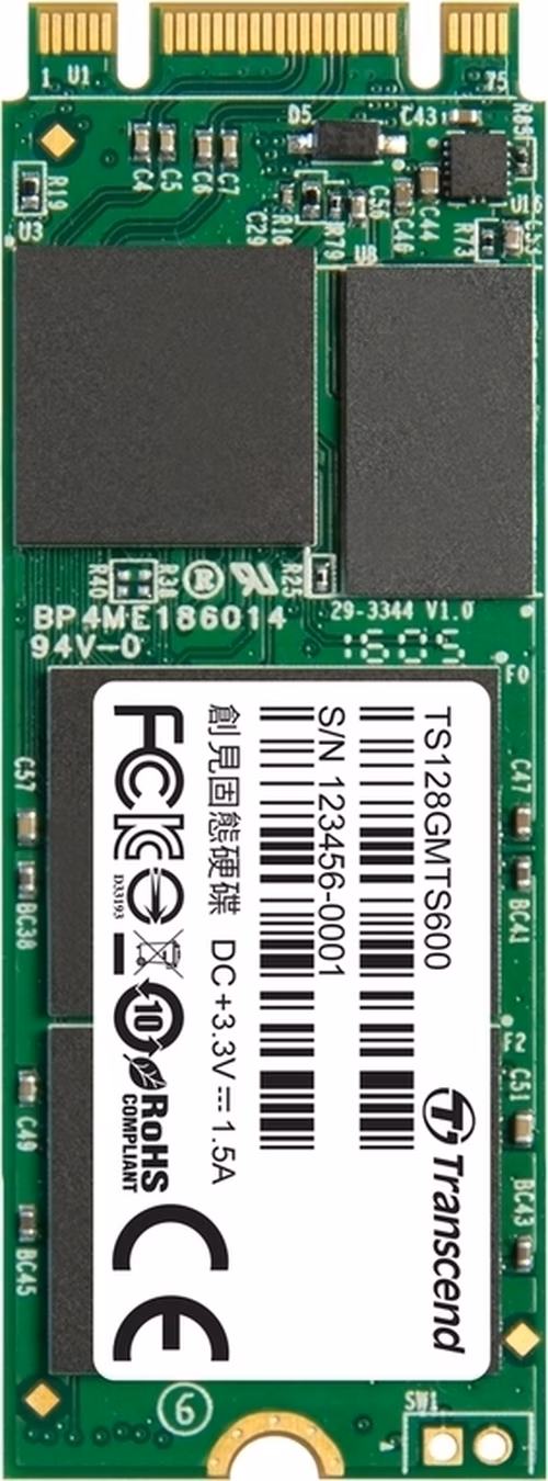 TRANSCEND MTS600 128GB SSD disk M.2 2260, SATA III (MLC), tray