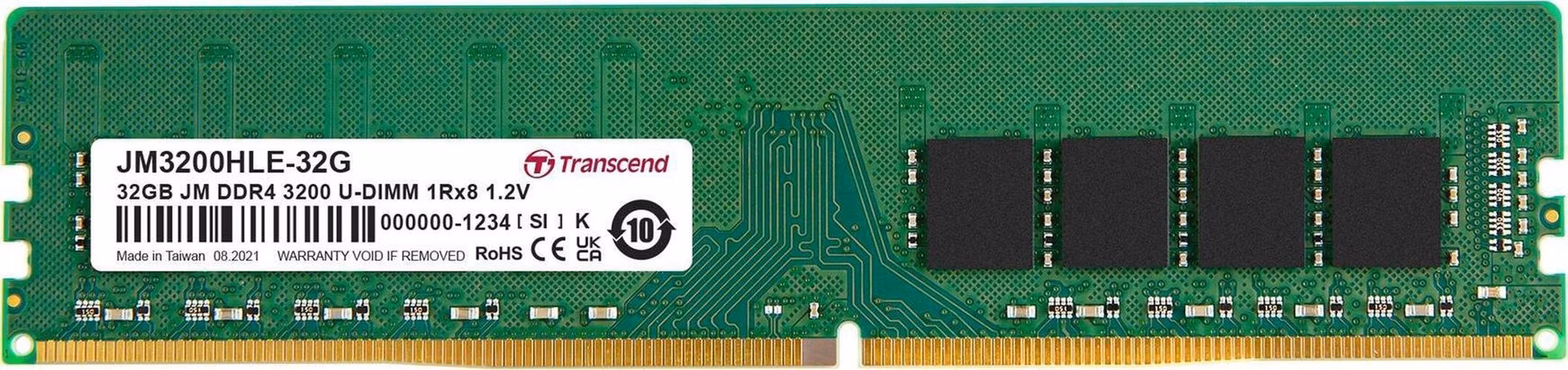 Transcend paměť 32GB DDR4 3200 U-DIMM (JetRam) 2Rx8 CL22