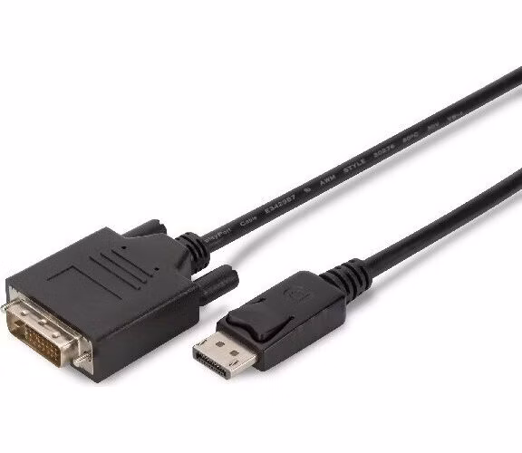 Digitus DisplayPort adapter cable, DP - DVI (24+1) M/M, 3.0m, w/interlock, DP 1.1a compatible, CE, bl