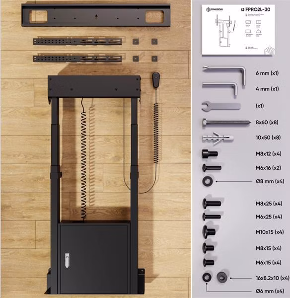 ONKRON Motorizovaný TV stojan pre televízory s uhlopriečkou 55"-100", FPRO2L-30