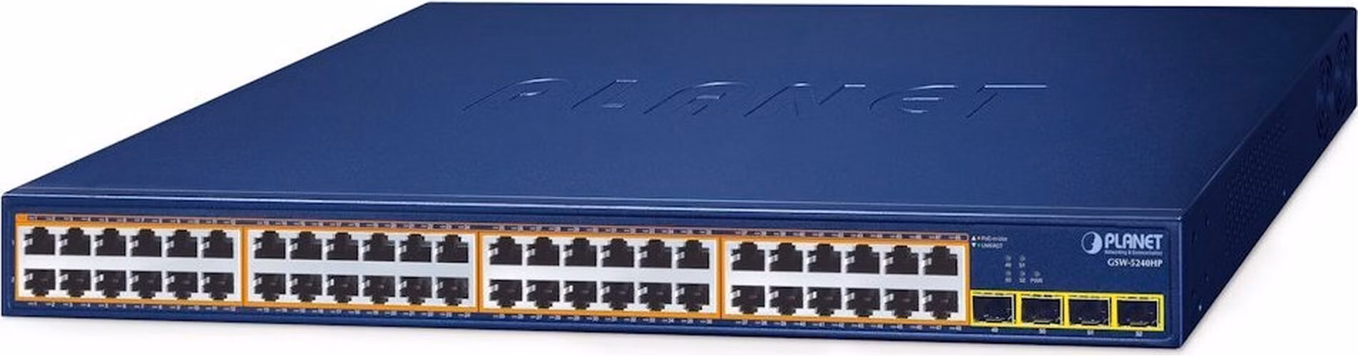 Planet GSW-5240HP L2 switch, 48x1Gb, 4x1Gb SFP, 48x1G 802.3at PoE+ 370W, 0~50°C
