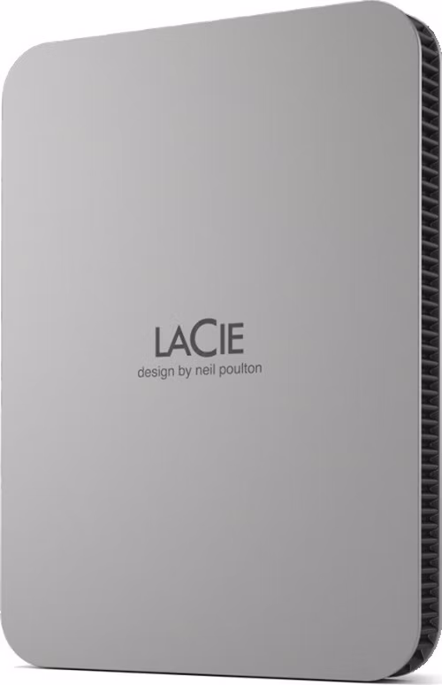 LACIE Mobile Drive HDD USB-C 2TB 2.5inch Moon Silver with USB-C cable
