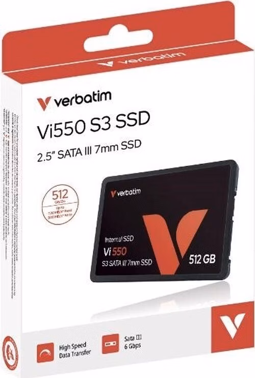 VERBATIM SSD Vi550 S3 512GB SATA III, 2.5” W 535/ R 560 MB/s