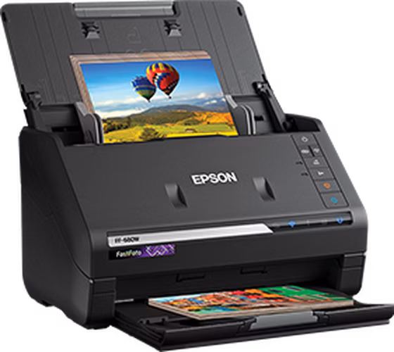 Skener EPSONFastFoto FF-680W, A4, 600x600 dpi, 24 bitov farebnej hĺbky, USB 3.0, Bezdrôtová sieť LAN