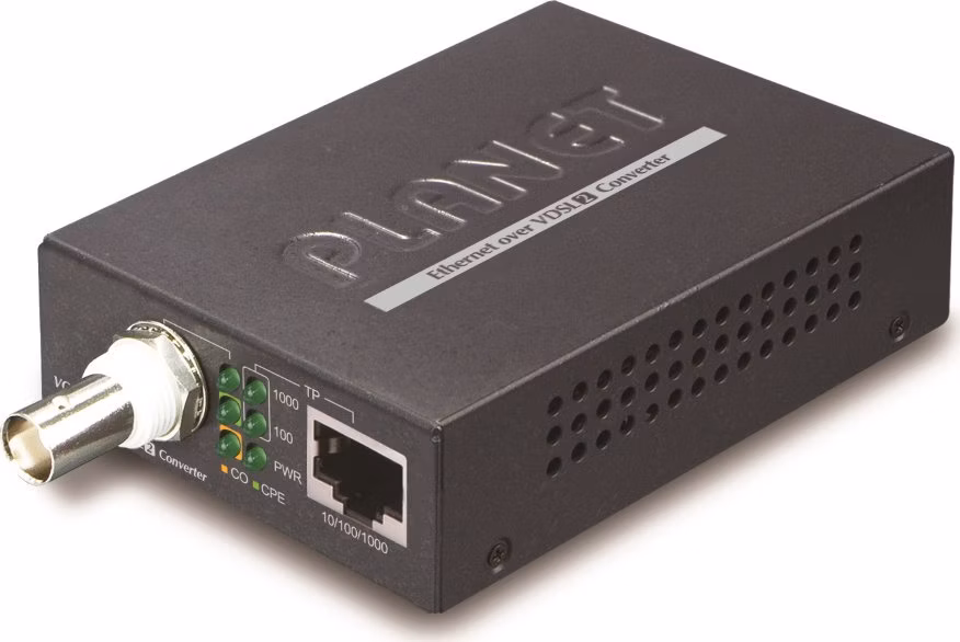 Planet VC-232G, VDSL2 konvertor, BNC(koax), 1000Base-T, master/slave, profil 30a, G.993.5 Vectoring, G.INP