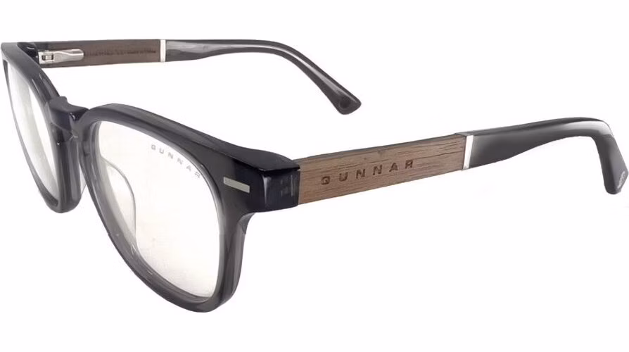 GUNNAR kancelářske/herní brýle TIOGA GRAY CRYSTAL/WALNUT čirá skla-PRO MINERAL BLF 35 GUNNAR focus