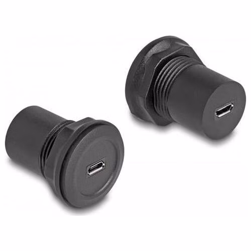 Delock Integrovaný konektor z USB 2.0 Typu Micro-B na USB 2.0 Typu Micro-B, černý