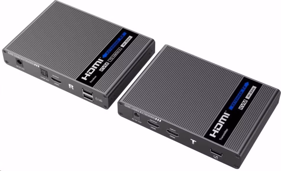 PremiumCord HDMI 2.0 Extender KVM Ultra HD 4kx2k@60Hz na 70 m s prenosom cez USB