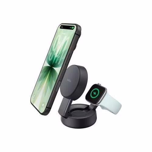 Belkin UltraCharge PRO Qi2 25W 2v1 Magnetická nabíječka pro iPhone/Apple Watch/Airpods, tmavě šedá