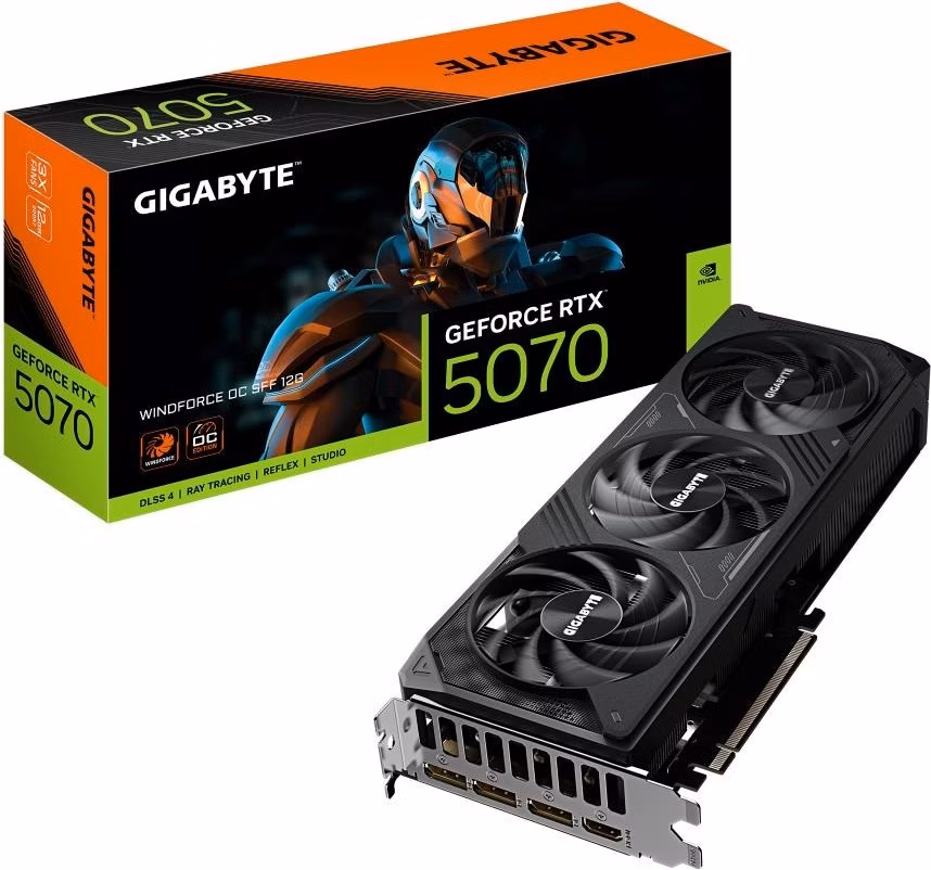 BAZAR - GIGABYTE VGA NVIDIA GeForce RTX 5070 WINDFORCE OC 12G, 12G GDDR7, 3xDP, 1xHDMI - Po opravě (Bez příšlušenství)