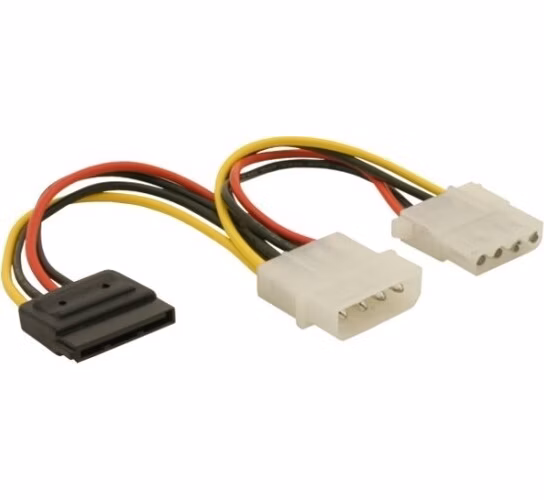 Delock Power Adapter Molex 4-pin samec na SATA 15-pin + Molex 4 pin samice