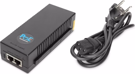 Digitus 10 Gigabit Ethernet PoE + Injector, 802.3at Power Pins: 3/6 (+), 1/2 (-), 30W