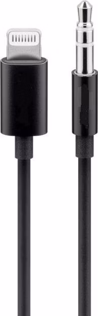 PREMIUMCORD Redukčný audio kábel Apple Lightning na 3.5 mm stereo jack, 1 m, čierny