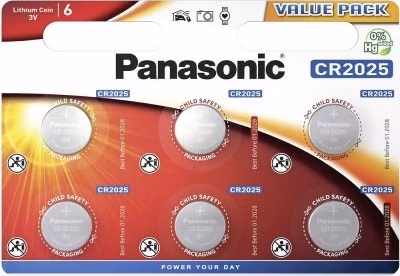 PANASONIC Lithiová baterie (knoflíková) CR-2025EL/6BP 3V (Blistr 6ks)