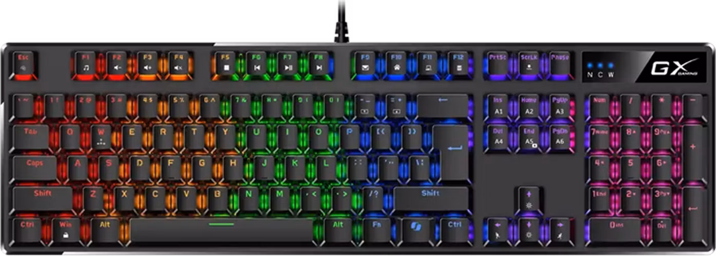 GENIUS GX GAMING Scorpion K12 Klávesnice, herní, drátová, mechanická, spínače Brown, RGB podsvícení, Copilot, CZ+SK ,USB