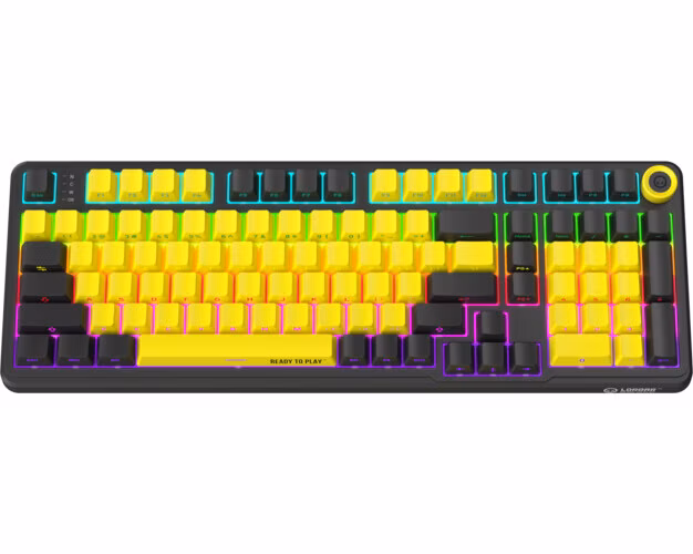 Lorgar KBA4195YL, mechanická herná klávesnica, 101 klávesov, Toxic Purple Switch, Hot-Swap, RGB, USB-C
