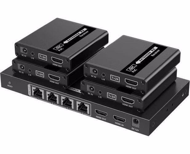 PremiumCord HDMI 1-4 splitter+extender po CAT6/6a/7, UHD 4K@30Hz až na 70m