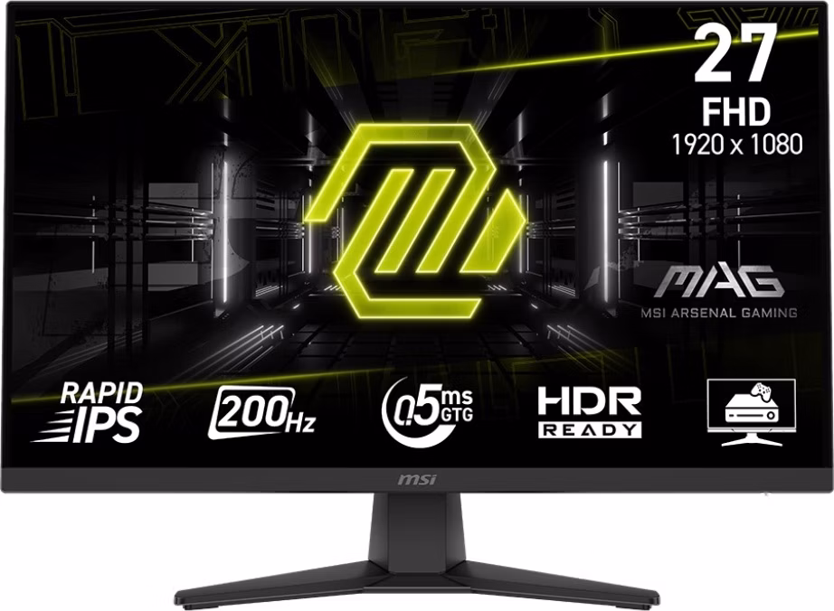 MSI Gaming MAG 272F/ 27"/ 1920x1080/ IPS/ 0,5ms/ 200Hz/ 300cd/m2/ 1100:1/ HDMI/ DP/ VESA/ černý