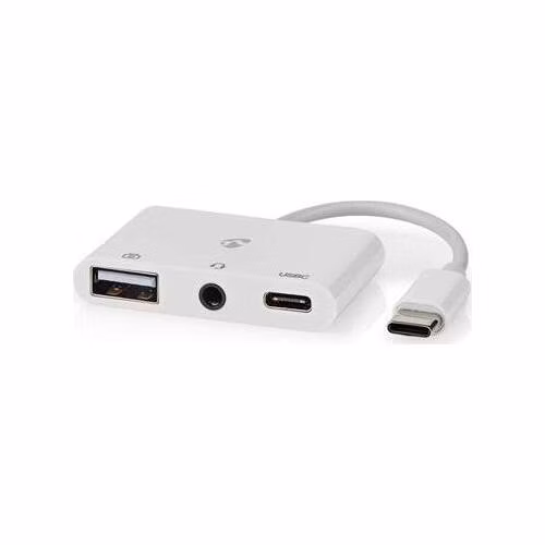 Nedis CCGB64790WT01 - USB 2.0 Adaptér | USB-C™ Zástrčka | USB-A Zásuvka / USB-C™ Zásuvka / 3,5 mm Zásuvka | Bílá