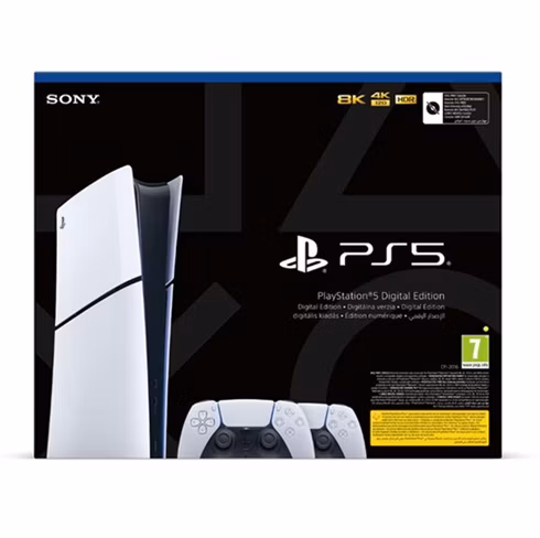 PlayStation 5 Digital 825GB (Model Slim) + PlayStation 5 DualSense Wireless Controller, black &amp; white [CFI-2116]