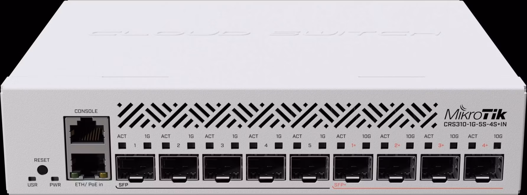MIKROTIK RouterBOARD Cloud Router Switch CRS310-1G-5S-4S+IN + L5 (800MHz; 256MB RAM; 1x GLAN; 5x SFP; 4x SFP+) desktop