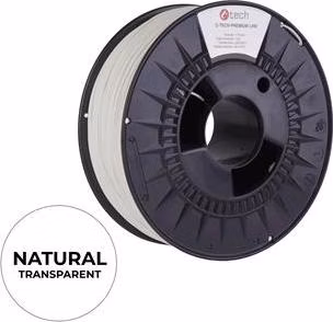 C-TECH tisková struna PREMIUM LINE ( filament ) , PETG, transparentní, 1,75mm, 1kg