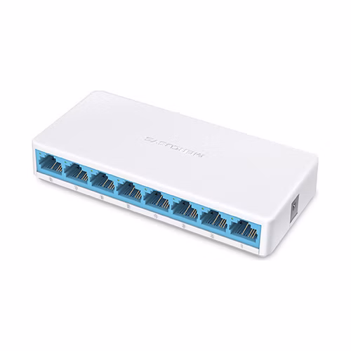 8-Port 10/100Mbps Desktop Switch SPEC: 8× 10/100 Mbps Ports, Plastic Case FEATURE: Plug and Play
