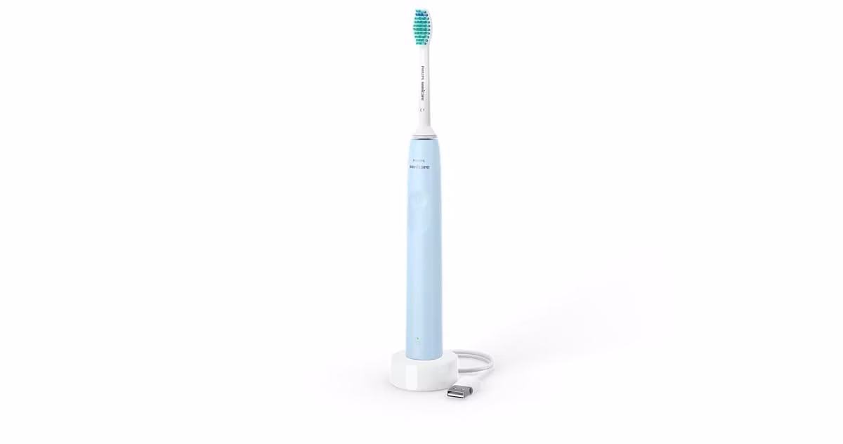 Philips Sonicare 2100 HX3651/12 sonický zubní kartáček, světle modrý, SmarTimer, QuadPacer, 14denní výdrž