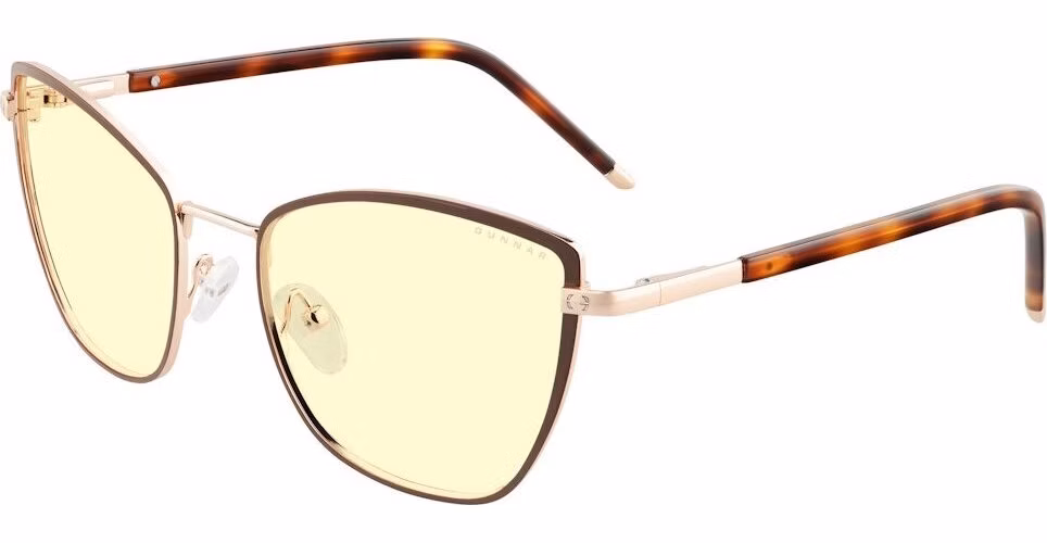 GUNNAR kancelářske/herní brýle ERIKA COFFEE/GOLD jantarová skla BLF 65 GUNNAR focus