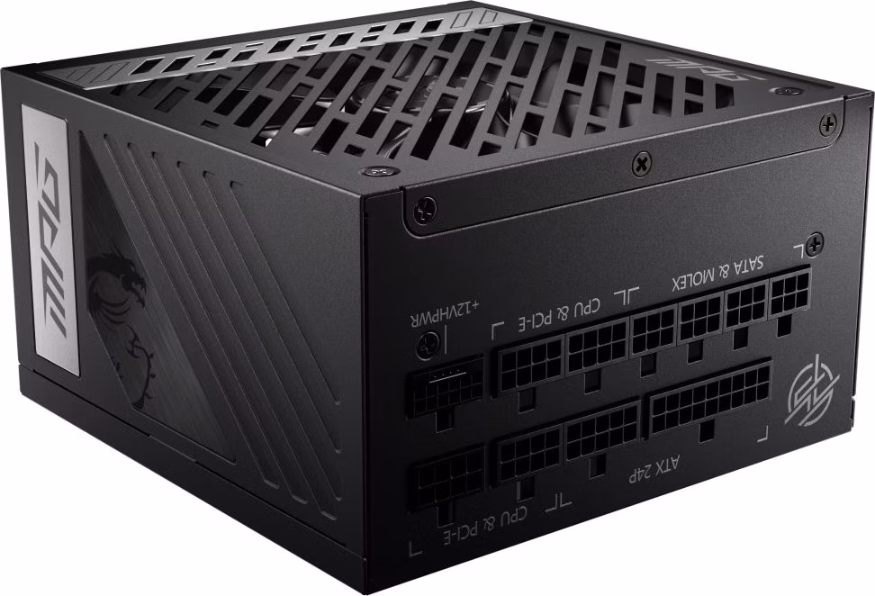 MSI zdroj MPG A1000G PCIE5/ 1000W/ ATX3.1/ akt. PFC/ 10 let záruka/ 135mm ventilátor/ plně modulární/ 80PLUS Gold