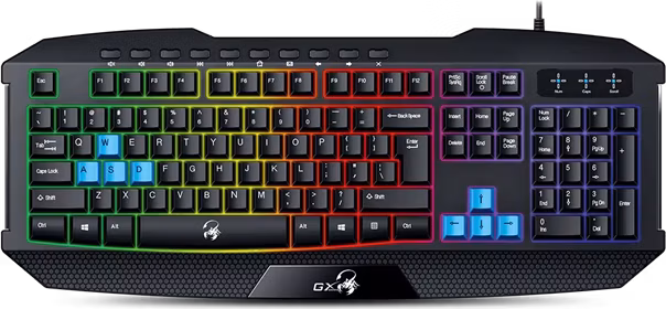 Genius GX GAMING Scorpion K215,Klávesnice, herní, drátová, CZ+SK layout, podsvícená, Copilot, USB, černá